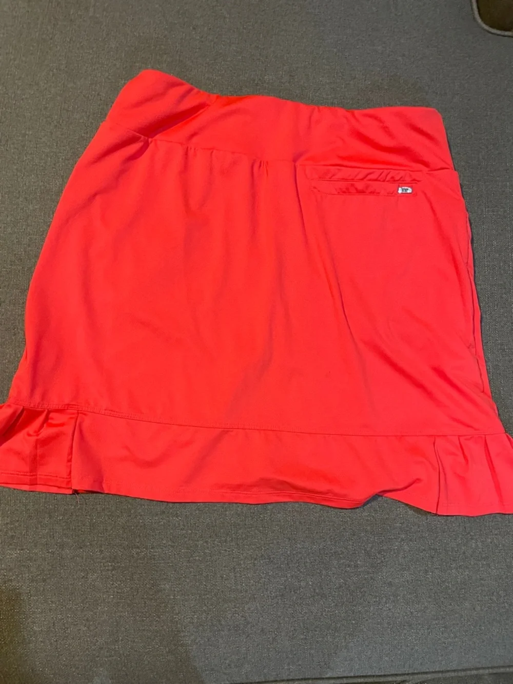 Tail White Label Neon Orange Side Micro Pleat Athletic Golf Skort